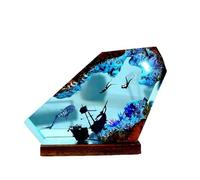 Lampe en bois en résine pour plongeur, lampe océan, lampe océan en résine, lampe de nuit pour plongeur, lampe de nuit en résine, peinture perspective sur le thème de l'océan (6 * 4in)