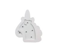 - Lampe en bois enfant Licorne - H. 13 cm - Blanc - Licorne