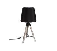 Atmosphera - Lampe en bois trépied Runo - H. 58 cm - Noir Noir G