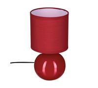 Lampe En C?Ramique Pied Boule Rouge H 24.5 Cm