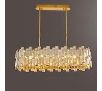 Lampe en Cristal de Luxe légère Moderne E14, Lustre en Cristal de Salon Simple, pour luminaires de Salon de Salle à Manger de Chambre à Coucher,Ovale 80CM