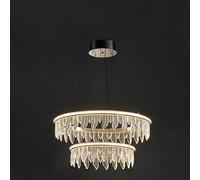 Lampe en Cristal de Luxe légère Moderne, Lustre en Forme de Feuille d'art, Lustre en Plumes de Cristal, pour l'éclairage du Salon de la Chambre de l'hôtel du Restaurant, 50 + 30 cm