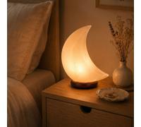 Lampe en cristal de sel blanc - lune