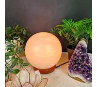 Lampe en cristal de sel blanc - ronde