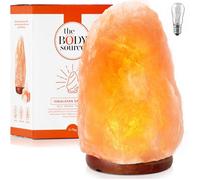 Lampe en Cristal de Sel de l'Himalaya - The Body Source - Naturelle - 5-7kg - Base en Bois - Interrupteur