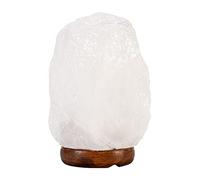 Lampe en cristal de sel, Lampe en sel de l'Himalaya, Naturelle et unique, Différentes dimensions transversales et longitudinales, Une composition élégante de sel de l'Himalaya (3-5kg, blanche)