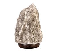 Lampe en cristal de sel, Lampe en sel de l'Himalaya, Naturelle et unique, Différentes dimensions transversales et longitudinales, Une composition élégante de sel de l'Himalaya (3-5kg, Gris)