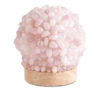 Lampe en cristal sphérique - Quartz rose