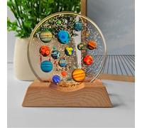 Lampe en forme de boule de cristal 3D - Lampe spatiale LED en cristal avec planètes pour enfants - Décoration du système solaire - Veilleuse astronomie - Cadeau pour enfants (#6,6 cm)