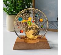 Lampe en forme de boule de cristal 3D - Lampe spatiale LED en cristal avec planètes pour enfants - Décoration du système solaire - Veilleuse astronomie - Cadeau pour enfants (#1,6 cm)