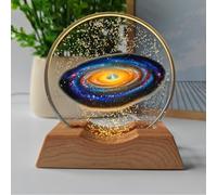 Lampe en forme de boule de cristal 3D - Lampe spatiale LED en cristal avec planètes pour enfants - Décoration du système solaire - Veilleuse astronomie - Cadeau pour enfants (#10,6 cm)