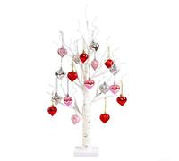 Lampe en forme de cœur pour la Saint Valentin avec motif d'arbre de bouleau pour anniversaire, mariage, rendez-vous galant, décoration de chambre, éclairage de bureau doux