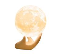Lampe en forme de lune, boule lumineuse en PVC, lampe de lune avec forme de main en céramique, veilleuse LED, Saint-Valentin pour filles, garçons, femmes et hommes