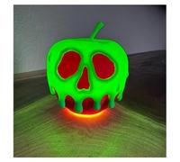 Lampe en forme de pomme poison - Décoration d'Halloween avec formes de pomme 3D, photophore en forme de pomme empoisonnée enchantée, veilleuse effrayante minuscule lumineuse, décoration de bonbons