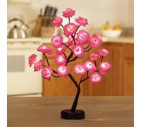 Lampe en forme de rosier Xusdamyj, lampe nocturne à fleurs de rose, lumières de table roses LED, lampe basse pour filles, cadeau pour la fête des mères, arbre de table allumé pour décor de Noël