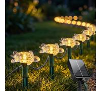 Lampe en forme de tortue, 8 modes d'éclairage, lampe de jardin solaire d'extérieur, éclairage paysager, éclairage de chemin, adaptée aux jardins, terrasses, pelouses, cours et allées (9,7 M, 30 LED)