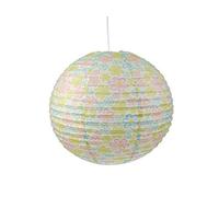 Lampe en papier pour chambre d'enfant - Abat-jour avec motif fleurs - Suspension avec suspension.