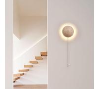 Lampe en Pierre Naturelle Style Japonais Forme Circulaire Appliques murales Lumineuses lumière Murale pour la Chambre à Coucher phares Salle de Bain