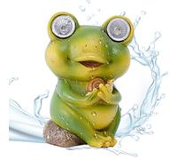 Lampe en résine en forme de grenouille à énergie solaire LED étanche | Jardin pour extérieur, cour, pelouse, allée, patio, jardin, porche, balcon, terrasse, cour, trottoir