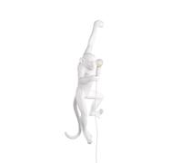 SELETTI lampe murale applique MONKEY LAMP à LED (Blanc, accroché à gauche - Résine)
