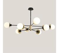Lampe en Verre de Haricot Magique Moderne, Macaron Simple, pour Salon, Chambre à Coucher, Restaurant, Salle d'exposition, hôtel, Noir, 10 lumières