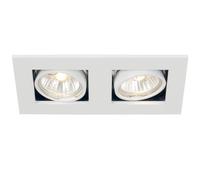 Lampe encastrable plafonnier plafonnier lampe de couloir lampe de salon luminaire encastrable, spots mobiles 2 ampoules, métal blanc, LED 3W 210Lm blanc chaud, LxP 18,5x10cm