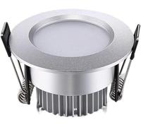 Lampe encastrée robuste en aluminium moulé sous pression de 3 W, à économie d'énergie, éclairage commercial directionnel rond, adapté aux magasins de vêtements, cafés, salons, plafonds(Warm Light)