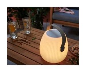 Lampe enceinte bluetooth nomade LED RGB 5W IP44 H.23cm Lumisky Mini May Play