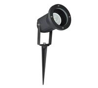 Lampe enfichable d'extérieur orientable lumière extérieure piquet jardin lampe enfichable extérieur terrasse, aluminium verre noir, 1x GU10, DxH 9,5x33,5 cm