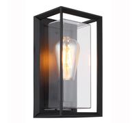Lampe extérieure Applique murale Lampe de jardin Lampe extérieure Applique domestique Garage, IP44 noir, 1x douille E27, hxl 24,8x13 cm