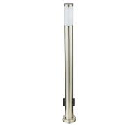 Lampe extérieure avec prises de courant Prise extérieure avec lumière Prise extérieure de jardin en acier inoxydable, télécommande à intensité variable, 1x RGB LED 8,5W 806lm 3000K, DxH 7,6x110 cm