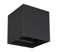 Lampe extérieure Lampe de façade Lampe murale noire Lampe de balcon Up Down Applique murale, LED 2x 3 watts 290Lm blanc chaud, LxlxH 10x10x10 cm