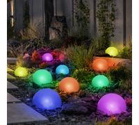 Lampe solaire d'extérieur lumineuse décoration de jardin LED hémisphère chemin d'accès, changement de couleur RVB, L 475 cm, lot de 10