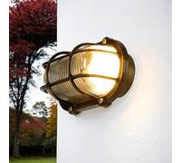 Lampe extérieure Maritim, lampe de bateau en laiton, hublot, inoxydable, IP64, H:11 cm, E27, lampe extérieure ovale, petite lampe murale, balcon, maison, lampe murale extérieure