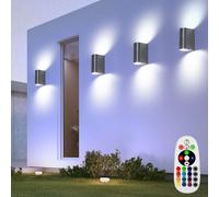 Lampe Extérieure Murale LED RGB Up Down Aluminium Argent IP44 230V 4x