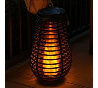 Lampes solaires pour l'extérieur Lampe de table solaire à LED lampe suspendue jardin lanterne LED effet flamme, avec effet de lumière dansante, 1x batterie LED, DxH 18x26 cm