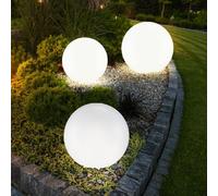 Lampe Extérieure Solaire Spots à Encastrer Jardin Déco Pointe Boule LED 3er Set [EEK: Non noté]