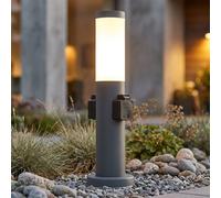 Lampe Extérieure Sur Pied Globo Inox Anthracite IP44 45 cm 12,7 cm 2 Prises
