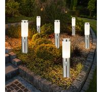 Lampe Extérieure Sur Socle LED 6er Set Avec Détecteur de Mouvement Argent, IP44