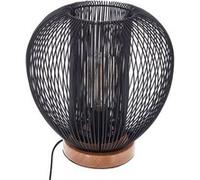 Lampe fil en metal et Hetre coloris noir - 27,5 cm --