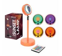 Lampe - Fisura - Lampe sunset 16 couleurs. Lampe coucher de soleil orange. Lampe romantique avec câble USB. 26,5 cm x 10 cm.