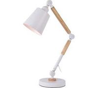 Lampe Flexo Architecte EDM Vintage en bois E27 Blanc 60W Blanc G