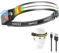 Lampe Fontale, H4c Headlamp Led Rechargeable 1 Pack Lumière Blanc & Jaune & Rouge & Vert Avec Capteur De Mouvement Torche Fontale Super Lumineux Pour Camping Pêche Randonnée Escalade Jogging