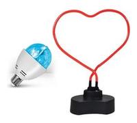 Lampe forme cœur Neon + Ampoule d'ambiance à LED Culot E27 Effet Astro G