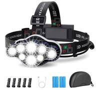 Lampe Frontale,18000 Lumens 8 Led 8 Modes D\Éclairage,Torche Frontale Led Rechargeable Usb 90 Réglable Tanche Pour Pêche,Camping