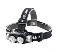 Lampe Frontale 7 Modes Haute pour puissance Compacte Lampe Frontale | Double pour source COB et LED, charge USB pour rapide, idéal camping trekking, lumière puissante (T170 5*8.5*4.5cm)