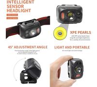 Lampe Frontale 700 Lumens Rechargeable Par Usb, Légère, Lampe Frontale De Course À Led Super Lumineuse, Lampe De Poche Étanche À L'eau De Pluie Ipx8 Avec Induction De Capteur