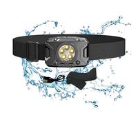 Lampe frontale à détecteur de mouvement - Phare extérieur étanche avec détecteur de mouvement | Phare pour adultes et avec lumière rouge d'avertissement pour la pêche, le camping