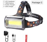 Lampe Frontale À Led Cob 8000lm, Projecteur Portable Ultra Lumineux Avec Chargeur Usb, Idéal Pour La Pêche Ou Le Camping En Plein Air