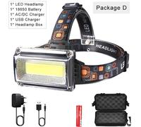 Lampe Frontale À Led Cob 8000lm, Projecteur Portable Ultra Lumineux Avec Chargeur Usb, Idéal Pour La Pêche Ou Le Camping En Plein Air